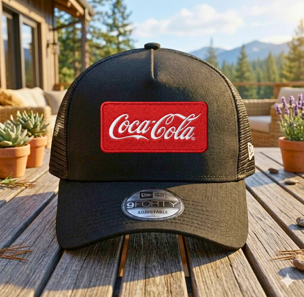 Coca Cola Logo Embroidered Trucker Hat Mesh Snapback Soda Drink Cap