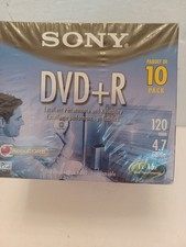 Sony DVD  R 10 Pack Recordable Discs 120 min 4.7 GB Blank New Sealed FREE SHIP