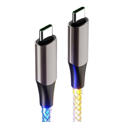 RGBs Light Up USB C Cord 60W Quick Charging Reinforced Nylon 1M Flexible Wires