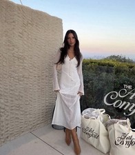 ZARA WOMAN NWT V-NECK LACE MIDI DRESS WHITE | 8879/549 SIZE XL