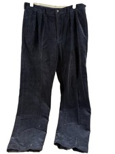 Vtg Polo Ralph Lauren Andrew Pant Corduroy Black Pleated Pants 38x32 90s Cords