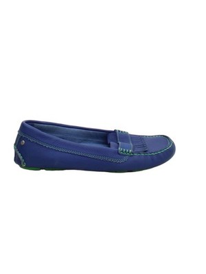 UGG flache Damenschuhe UK 6 blau 100% Leder Halbschuh