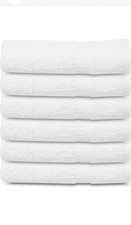 Bath Towels 6 Pack "22x44" White Cotton Towel Set Bath Pool Gym Towels Beach