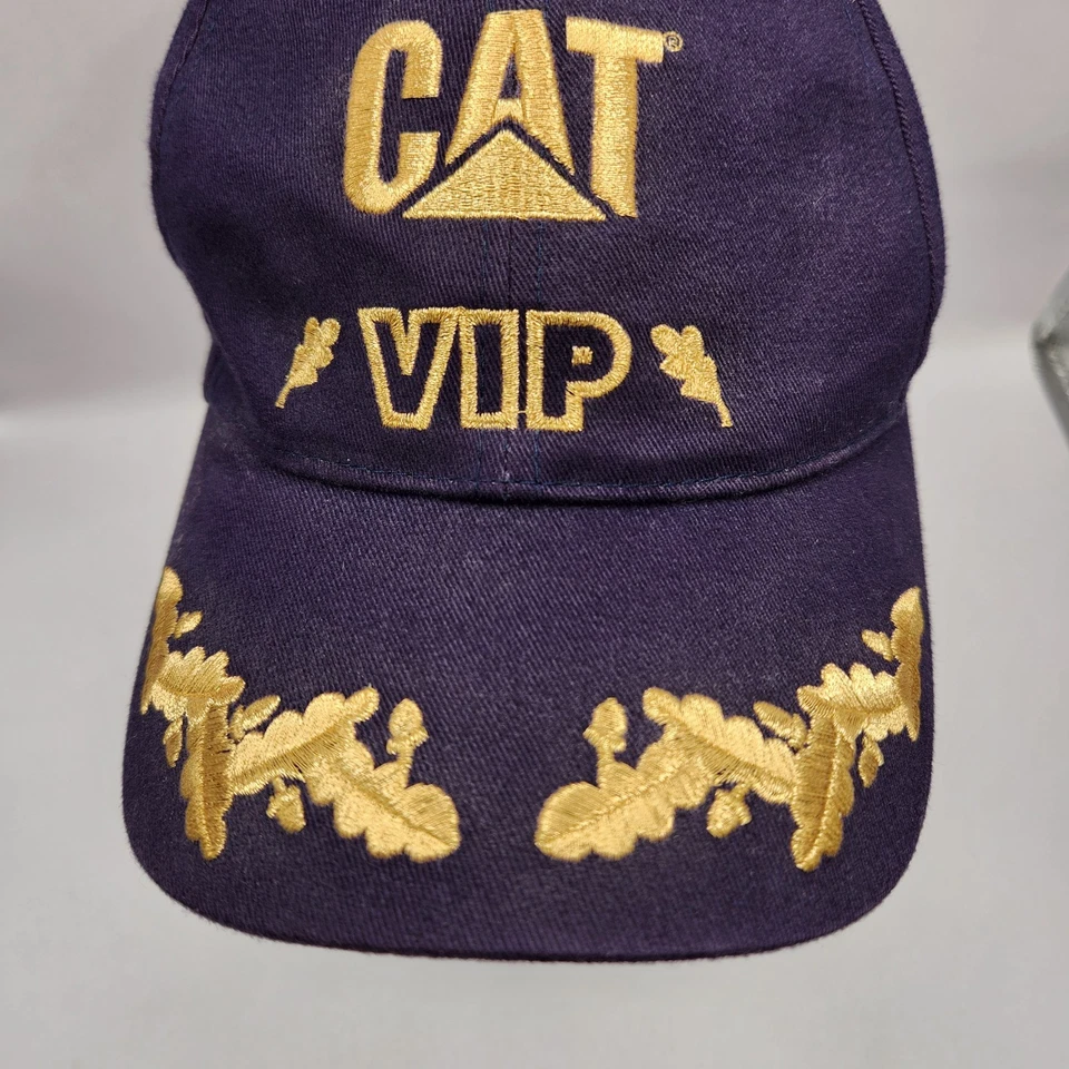 Caterpillar CAT VIP Cap Hat Adjustable Snapback Blue Vintage  - Imagem 3 de 4