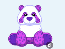 Webkinz Pretty Panda HM405 RARE RETIRED purple pink bear cub Virtual code msgd
