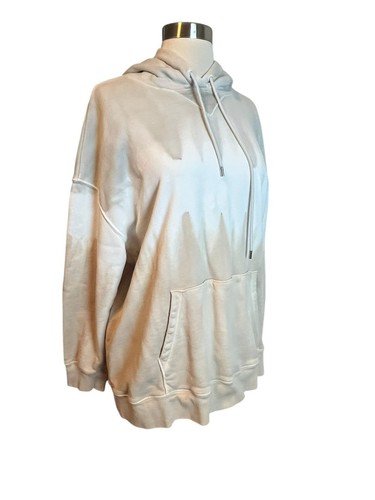 Felpa con cappuccio ATM French Terry piccola in beige Vapor Talc & Tie Dye oversize pull over - Foto 2 di 5