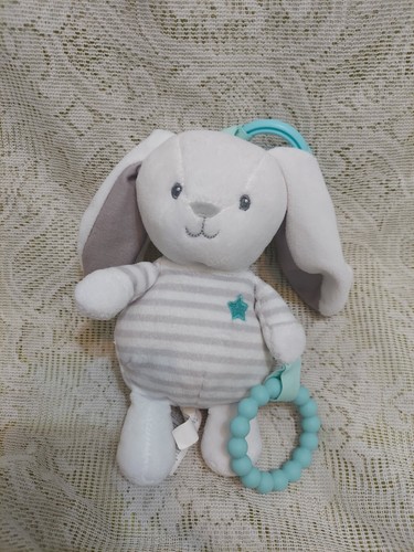 Carter's Gray White Bunny Rabbit Plush Stuffed Animal Hanging Musical ...