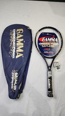 Gamma Diamond Fiber M-4.5 Tennis Racket w/ Cover - 4 3/8 in, Longbody, OS, Blue