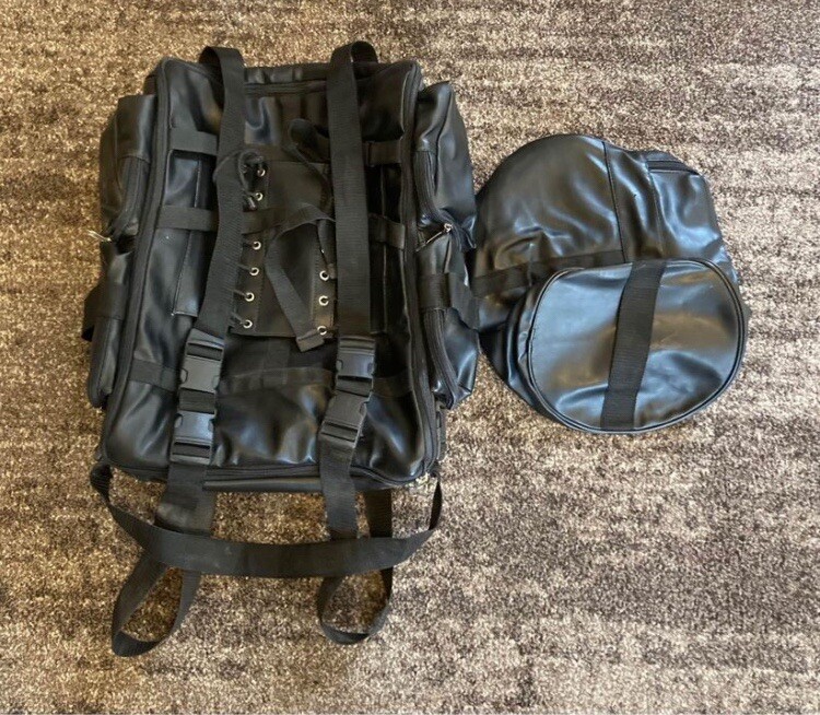 Motorcycle Backpack - Black Pleather - image 2