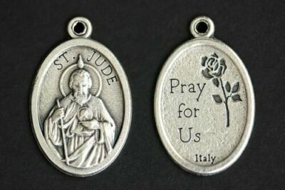 RELIGION ST JUDE PROTECT HEAL prevention virus pendant necklace Sterling Silver 