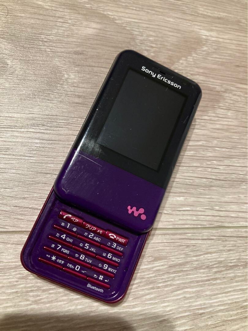 Sony Ericsson Xmini Walkman Phone au Flip Purple Pink Japan Junk