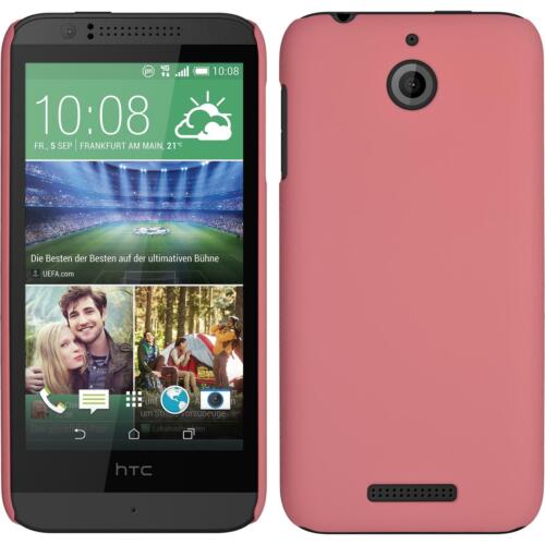 Estuche Rígido para HTC Desire 510 Funda Rosa Engomado + 2 Protectores - Imagen 1 de 4
