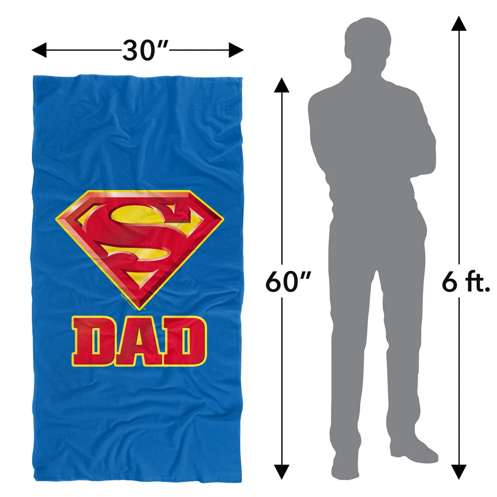 Superman Super Dad Officially Licensed Beach Towel 30"x60"