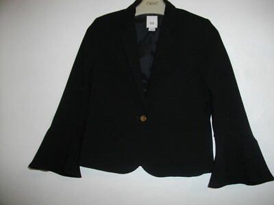 RIVER ISLAND CUTE BLACK TAILORED JACKET 3/4 FLUTED