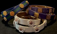 Rustic Cuff Meagan Flower Bracelet Double Wrap Leather Gold Tone 15.5"  15 Each