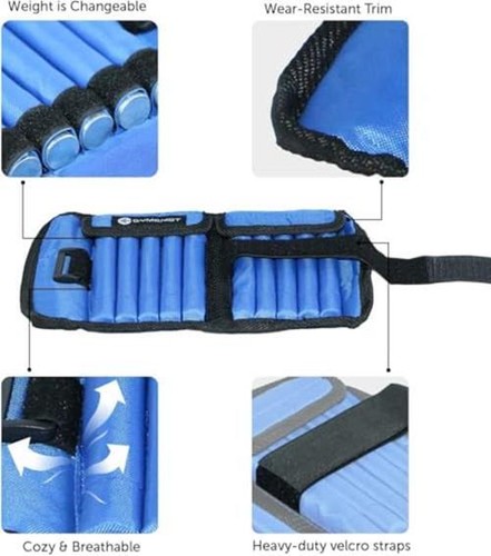 Gymenist Pair Of Ankle Weights Can Be Adjusted Up To 5 LB Assorted Colors - Picture 9 of 26