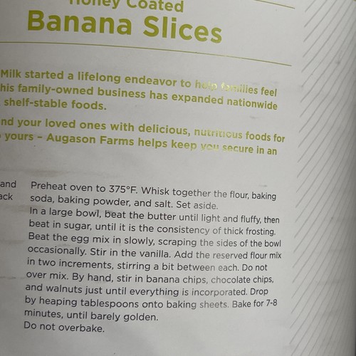 Augason Farms Honey Coated Banana Slices Gluten Free 2 lbs 1 Oz (935 g) - Picture 11 of 14