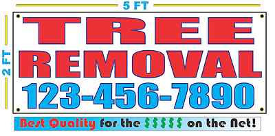 TREE REMOVAL w CUSTOM PHONE Banner Sign Larger 2x5 | eBay