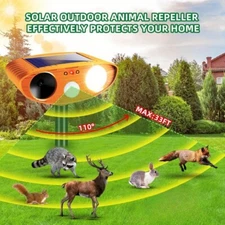 2pcs Ultrasonic Motion Sensor Animal Repellent for Yard
