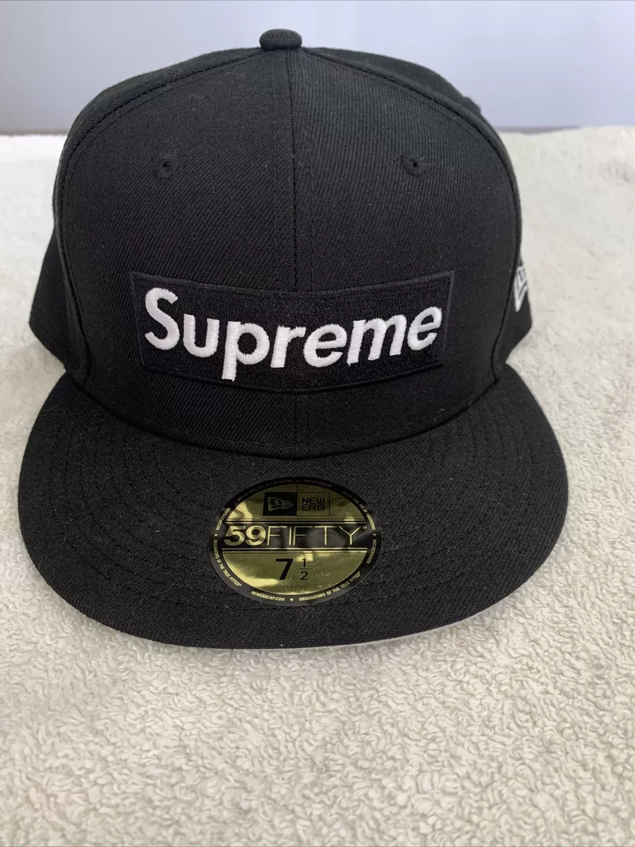 Supreme Champions Box Logo New Era Black Cap Hat 7 1/2 BRAND NEW!!!