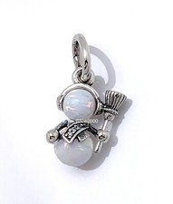 Ciondolo nuovo 100% autentico PANDORA 925 SS opalescente pupazzo di neve 792981C01
