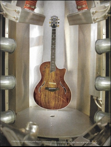 Taylor T5 Custom Thinline Fiveway Akustik-/E-Gitarre 8 x 11 Werbung