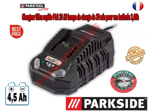 Chargeur Rapide PARKSIDE PLG 20 4,5A pour Batterie 20V 4 Ah