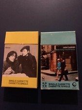 JOHN LENNON YOKO ONO CASSETTE SINGLES LOT "WOMAN"  "WATCHING THE WHEELS" RARE 