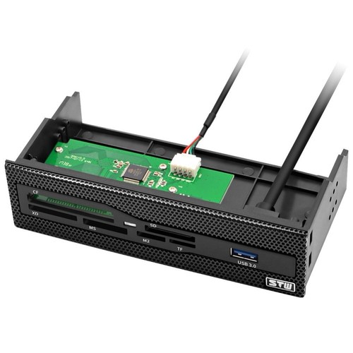 Lector de tarjetas de memoria de tablero de 5,25" SD/CF/XD/MS/M2/TF+USB3.0 panel frontal combinado - Imagen 1 de 7