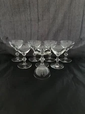 Set of 2 Vintage Bamboo Stem Libbey Georgian 2oz Cordial Amaro Liqueur Glasses