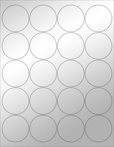 6 SHEETS 2" ROUND BLANK SILVER STICKERS~LASER ONLY~ LABELS ~ WEDDINGS, PACKAGING - Picture 1 of 1
