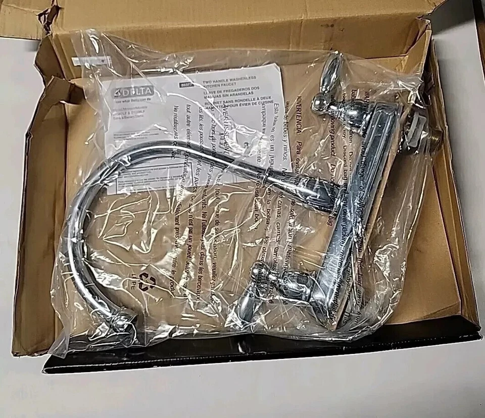 Delta Foundations 2-Handle Kitchen Faucet in Chrome 21987LF **Open BOX** - Image 3 of 4