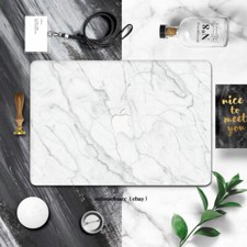 Pure Elegant White Marble Shell For Macbook Air Pro 11 12 13 15 16 14 inch Case