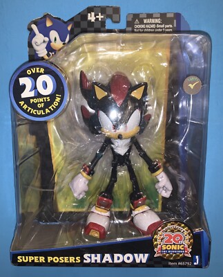 Sega Jazwares Shadow Sonic Hedgehog 6  Action Figure: RARE Super Posers 20th