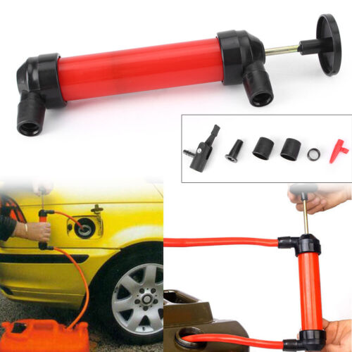 Manual Oil Pump Siphon Tube Hose Fuel Gas Extractor Transfer Sucker Kit Portable