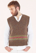 0365 Knitting Mens Tank Top Sweater 36-44ins Aran - Vintage Pattern Copy