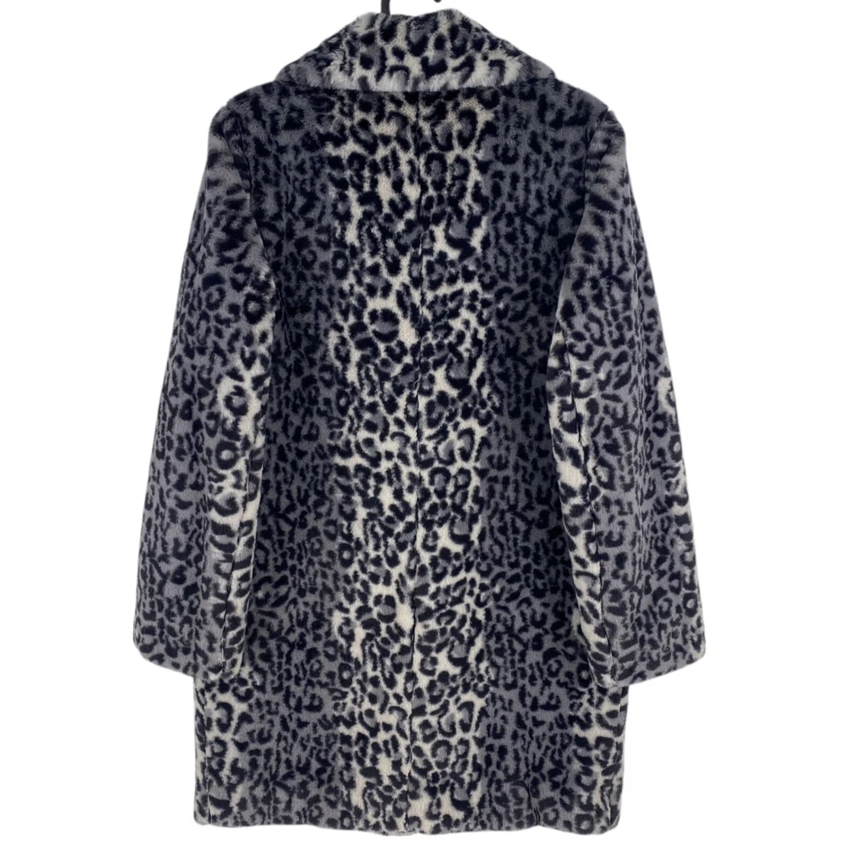 BURTON Of London Women Grey Animal Print Faux Fur Coat Jacket Size S - Image 3 of 4