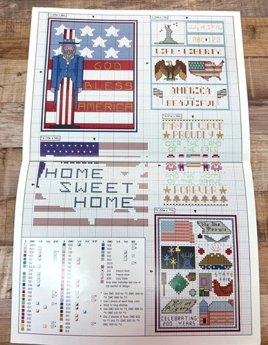 Salute To America Patriotic Mini Sampler Craft Pattern Book - Picture 3 of 3