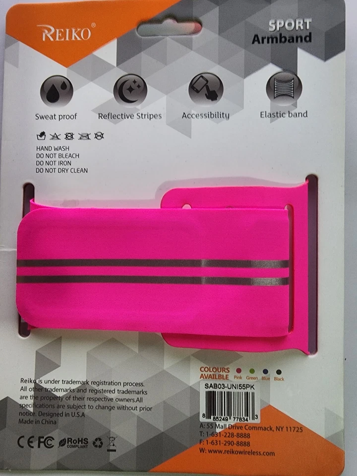 Reiko Running Sports Armband With Touch Screen 5.5X3X 0.5 Inches Device In Pink - Image 2 of 4