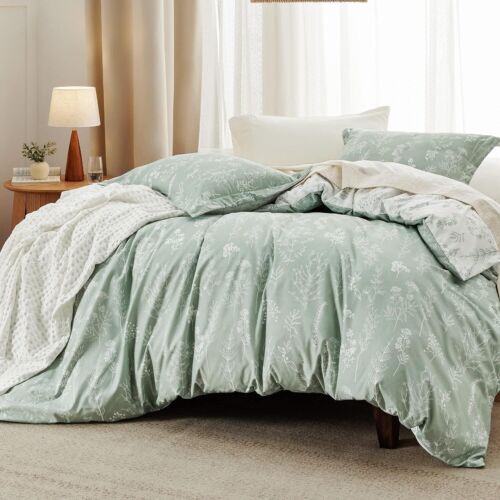 Comforter Set - Sage Green Bed Set, 3 Pieces California King 01 - Sage Green - Picture 2 of 8