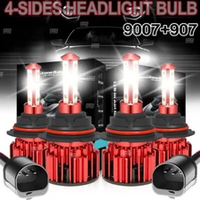 4x 9007/HB5 LED Headlight Bulbs Kit 6500K White High Low Beam Light Super Bright