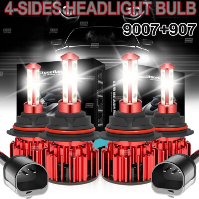 #ad 4x 9007 HB5 LED Headlight Bulbs Kit 6500K White High Low Beam Light Super Bright $17.99