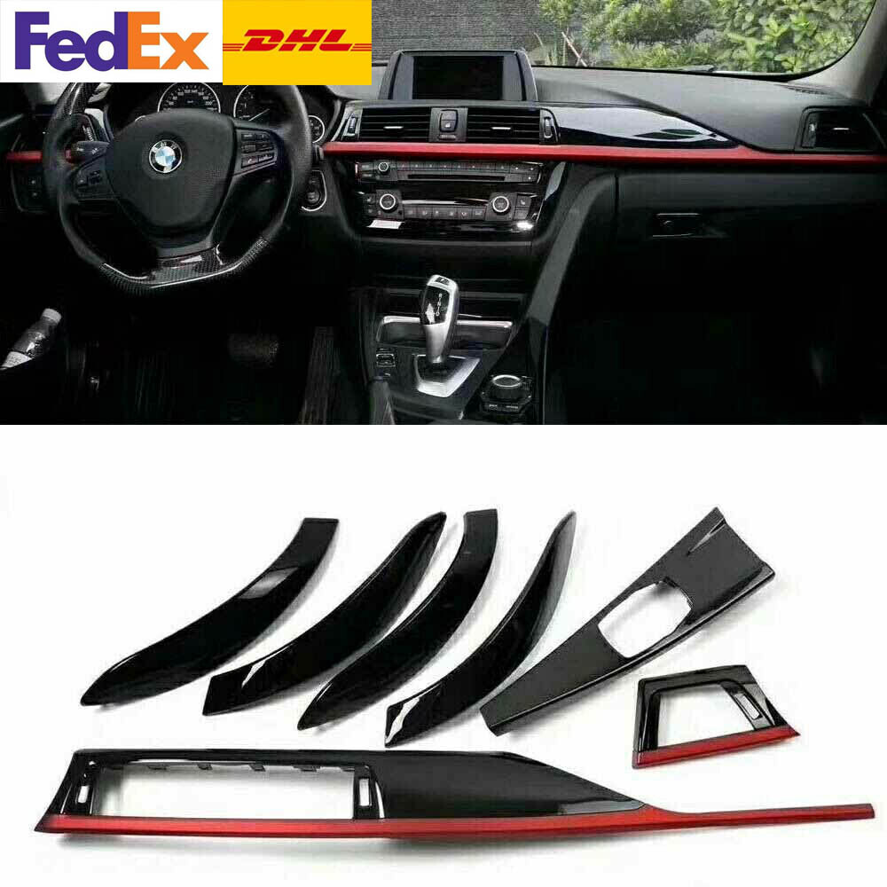 FOR BMW F30 F31 F34 M PERFORMANCE GLOSS BLACK RED SPORT INTERIOR