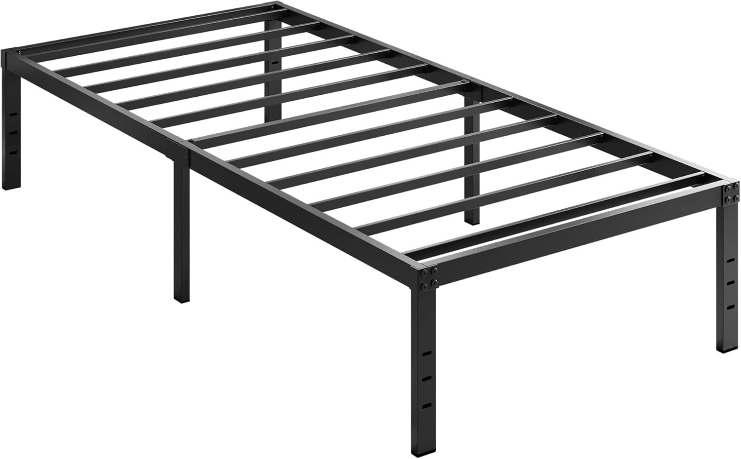 18 Inch Twin Bed Frame No Box Spring Needed, Heavy Duty Tall Metal Twin Platform