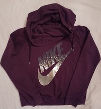 Nike Women's Size Medium Purple Cowl Neck Rally Funnel Metal Hoodie Pullover
