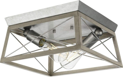 P350039-141 Briarwood Collection Farmhouse Flush Mount Ceiling Light, 2-Light, G