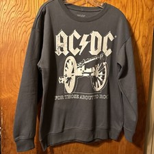 AC DC sweatshirt medium adult long sleeve cotton/polyester new