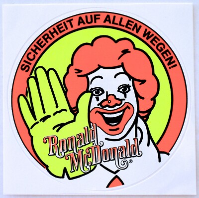 Alter Aufkleber/Sticker RONALD MCDONALD / '80er/'90er