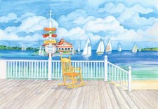 Ceramic Backsplash Tile Mural Nautical Sailing Ship - Beach Signs Yacht Club