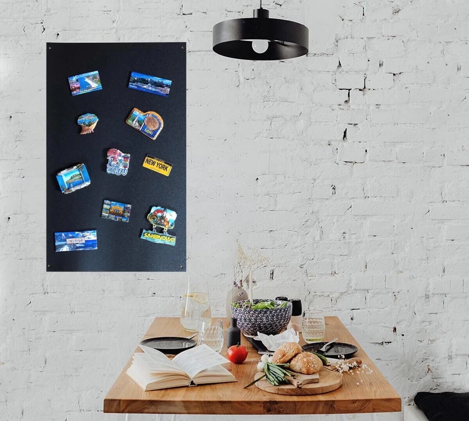 Leicht Magnettafel Weiß Schwarz 66x42 cm aus Edelstahl Magnetwand Magnetboard - Bild 3 von 4